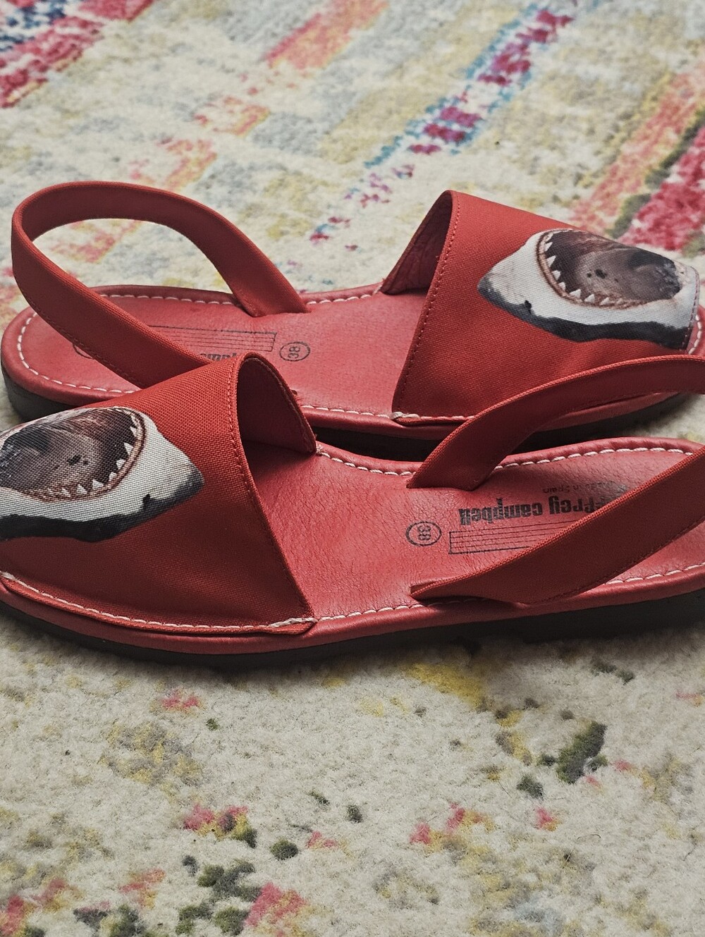 Jeffrey Campbell Ibiza Women Avarca Sandals Womens US 7.5 / EU 38 Shark Print - Picture 3 of 10